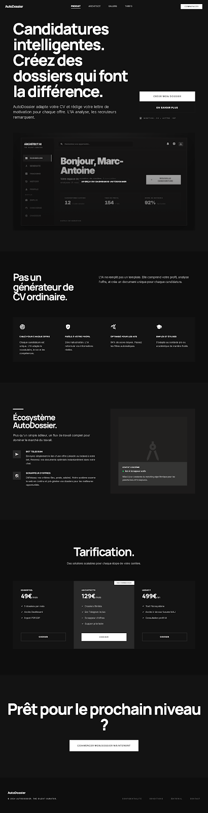 AutoDossier Dashboard Preview